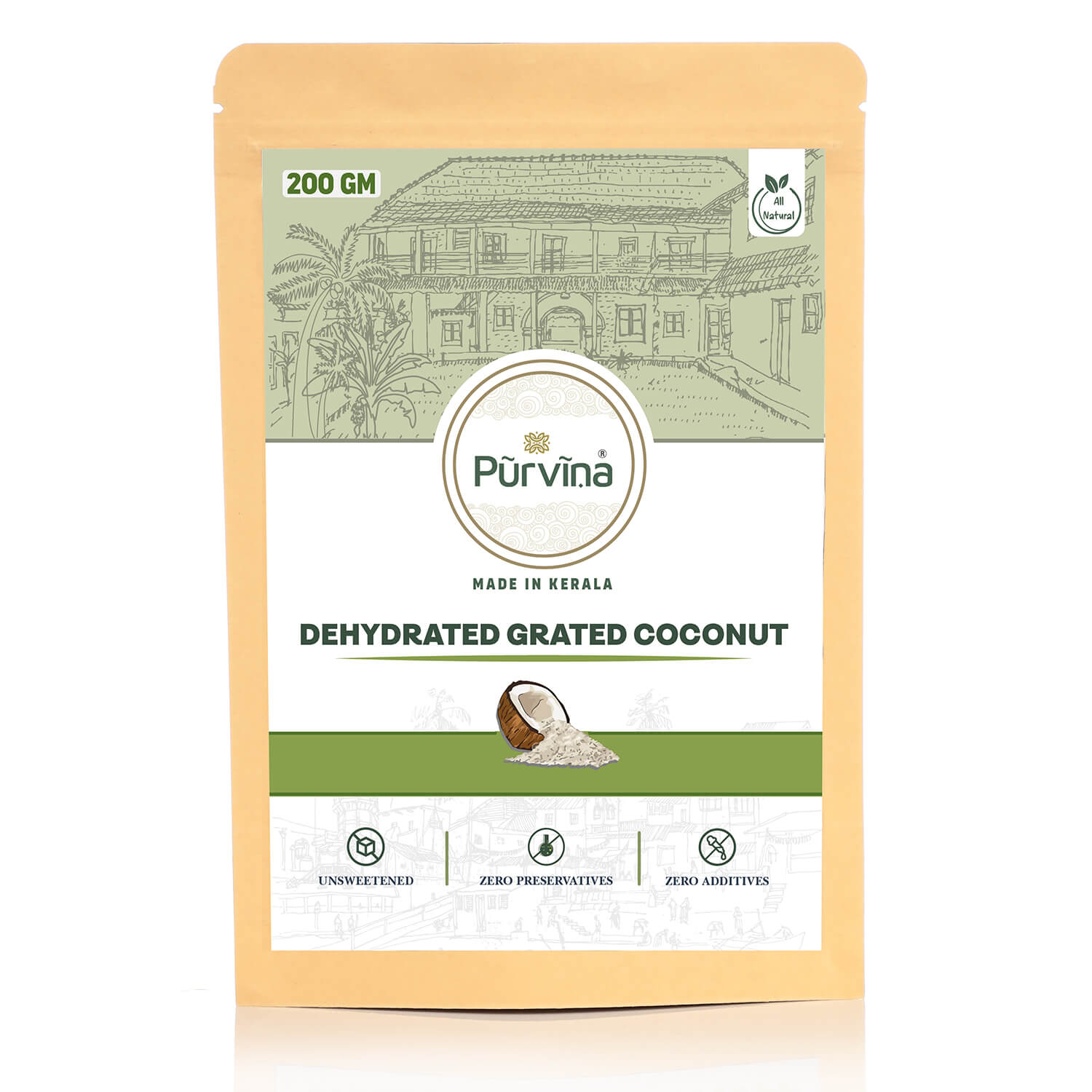 Pūrvīṇa Natural Dried Grated Coconut