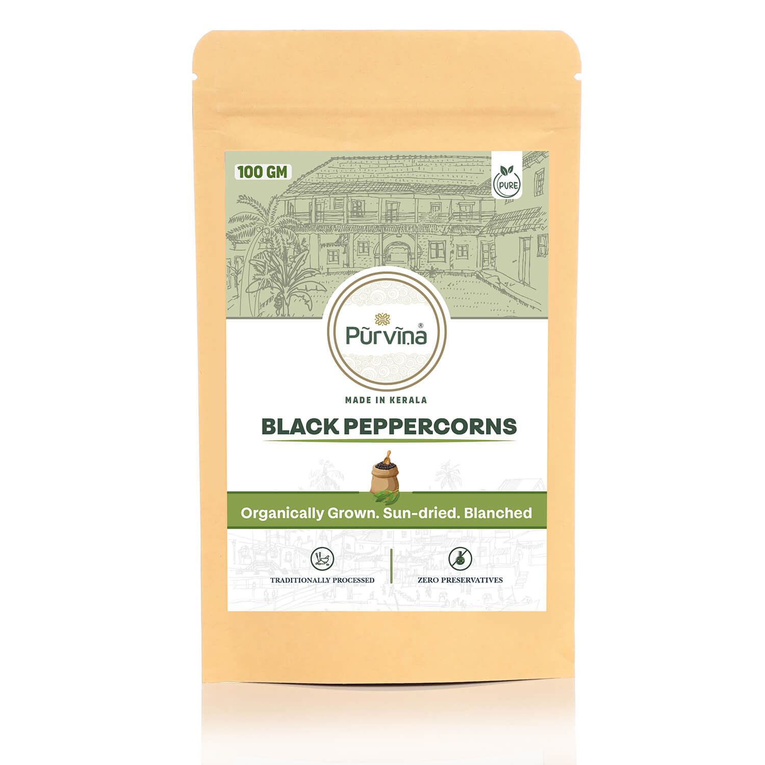 Pūrvīṇa Organically-Grown Malabar Black Peppercorns
