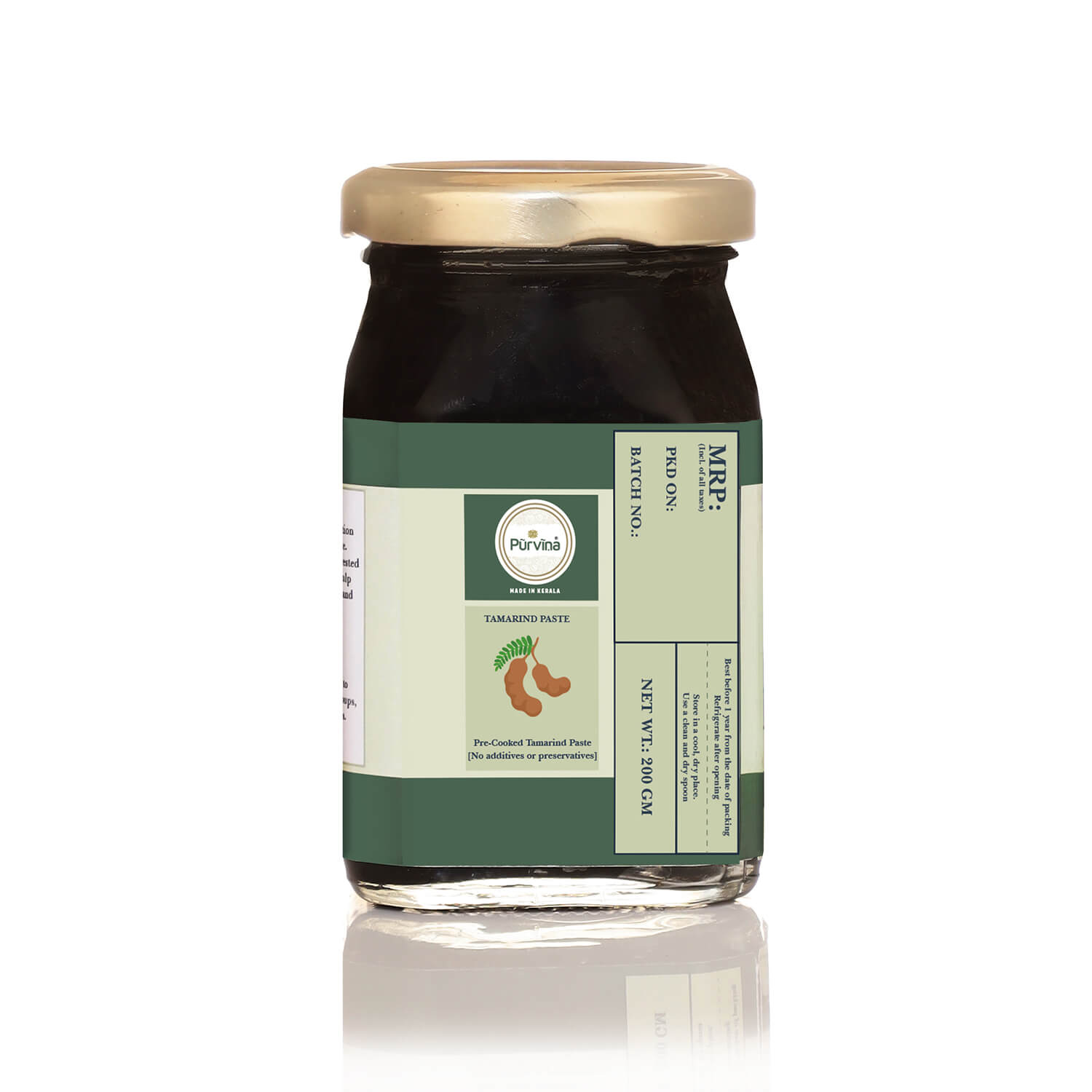 Pūrvīṇa 100% Natural Tamarind Paste from Organically-Grown Tamarind