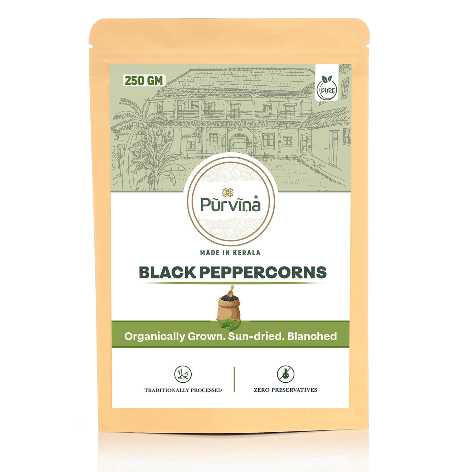 Pūrvīṇa Organically-Grown Malabar Black Peppercorns